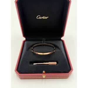 Cartier Love Bracelet 18K Rose Gold With Diamonds Size 17 Year 2025